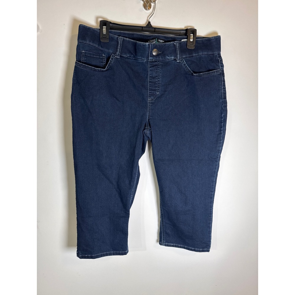 Riders by Lee Womens Mid Rise Capri Jeans Indigo Blue Size 16M Stretch Cropped